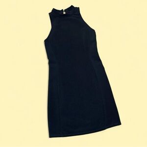 Black High Neck Sleeveless Mini Dress